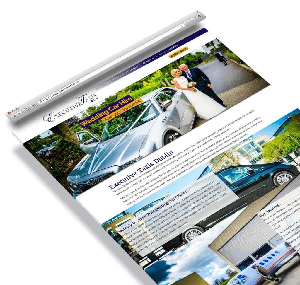 Executive Taxis 3D Browser Mockup Executive Taxis 3D Browser Mockup