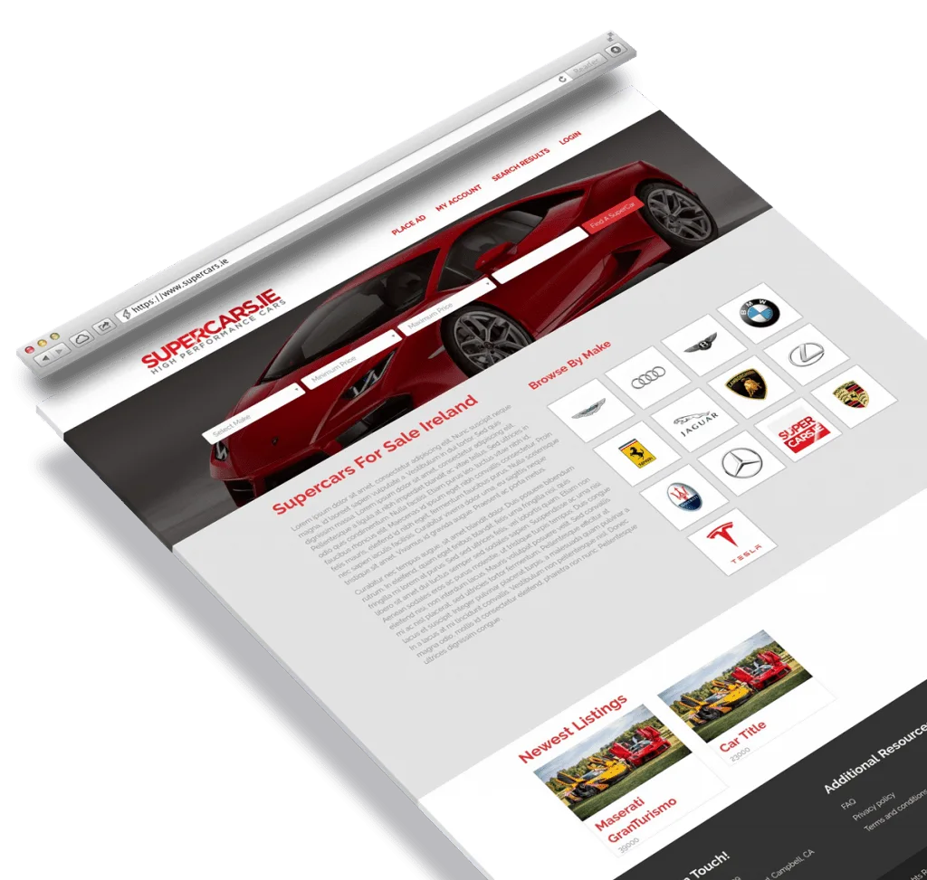 Super Cars 3D Browser Mockup Super Cars 3D Browser Mockup